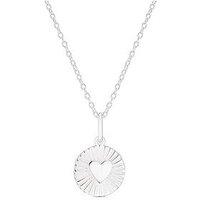 H. Samuel Silver Heart Disc Pendant Necklace