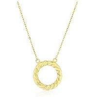 Ernest Jones 9Ct Gold 18" Open Twist Circle Pendant Necklace
