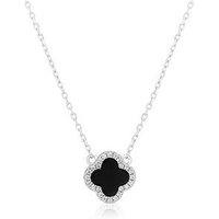 H. Samuel Clover Black Cz Pendant