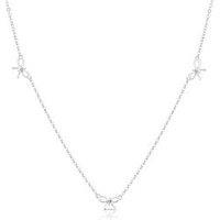 H. Samuel Sterling Silver Cz Bow Necklace