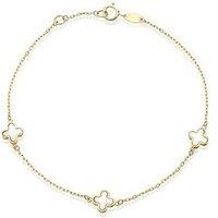 H. Samuel 9Ct Gold Mother Of Pearl Petal Bracelet - One Colour