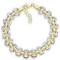 Ernest Jones Silver & Gold Bracelet - 2-Tone