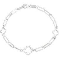 H. Samuel Sterling Silver Clover Bracelet - One Colour