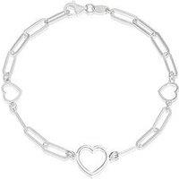 H. Samuel Sterling Silver Heart Detail Bracelet