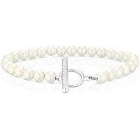 H. Samuel Sterling Silver Pearl & Cv T-Bar Bracelet