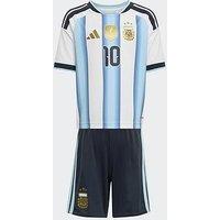 Adidas Junior Argentina Replica 26 Home Mini Football Kit - White/Blue