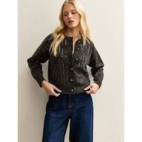 New Look Sequin Embellished Cardigan - Dark Grey