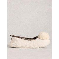 White Stuff Pom Ballet Slipper - Cream