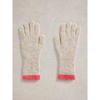 White Stuff Colourblock Knitted Glove - Beige