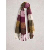 White Stuff Shelly Brushed Check Scarf - Purple
