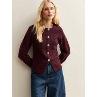 New Look Flower Appliqu&Eacute; Jumper - Burgundy