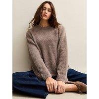 New Look Mink Fluffy Knit Relaxed Fit Jumper