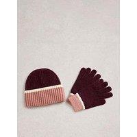 White Stuff Hat And Glove Gift Box - Purple