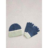 White Stuff Hat And Glove Gift Box - Blue