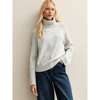 New Look Rib Roll Neck Jumper - Grey