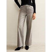 New Look Adalae High Waisted Wide Leg Jeans - Grey