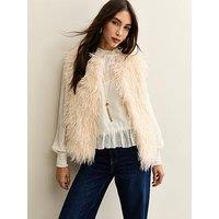New Look Off White Faux Fur Gilet