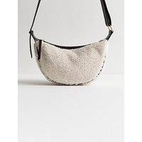New Look Off White Borg Sling Cross Body Bag