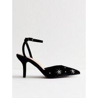 New Look Wide Fit Skyler 2 Part Star Embellished Court Shoes - Black