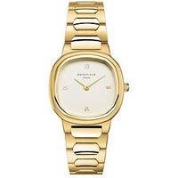 Rosefield Gaia 30Mm Case Matt White Dial Gold Ip Stainless Steel Watch
