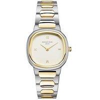 Rosefield Gaia 30Mm Case Matt White Dial Gold Ip Bicolour Stainless Steel Watch