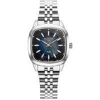 Roamer Of Switzerland Stella Tv Case Shape Black Mop Dial Stainless Steel Watch