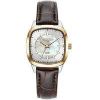 Roamer Of Switzerland Stella Tv Case Shape White Mop Dial Gold Ip Bicolour Stainless Steel Watch