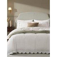 Dusk Simone Scallop Embroidered Edge Duvet Cover - Off White/Olive