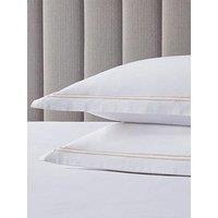 Dusk Regent Double Marrow Stitch 400 Thread Count Oxford Natural Pillowcase Pair