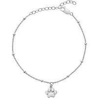 Silver Whisper Paw Print Bracelet