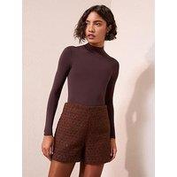 Friends Like These Brown Boucle Shorts - Brown