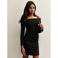 New Look 915 Girls Jersey Off The Shoulder Mini Dress - Black