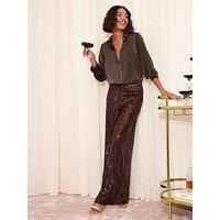 Friends Like These Satin Shirt - Brown