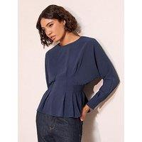 Friends Like These Shirred Batwing Blouse - Blue
