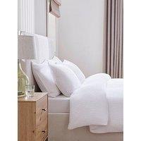 Dusk Portofino Waffle White Pillowcase Pair