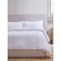 Dusk Portofino Waffle Duvet Cover - White
