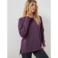 Sweaty Betty Womens Training After Class Longline Sweatshirt - Purple
