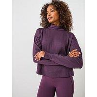 Sweaty Betty Womens Training After Class Funnel Neck Sweatshirt - Purple