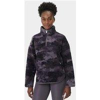 Sweaty Betty Womens Training New Plush Half Zip Camo Top - Grey
