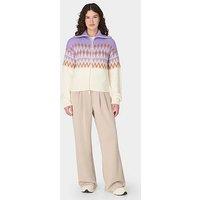 Sweaty Betty Womens Ski Fairisle Funnel Neck Zip Through Cardigan - Purple