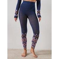 Sweaty Betty Womens Ski Modal Jacquard Base Layer Leggings - Purple