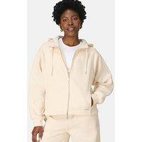 Sweaty Betty Womens Training Premium Brushed Zip Through Jacket - Cream