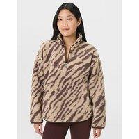 Sweaty Betty Womens Training New Plush Half Zip Fleece Top - Beige