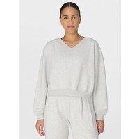 Sweaty Betty Womens Training Revive Crop V-Neck Sweatshirt- Grey