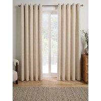 The Very Collection Touch Of Linen Stripe Eyelet 65X54 Curtains