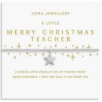 Joma Jewellery Christmas A Little , Merry Christmas Teacher , Silver Plated , Bracelet , 17.5Cm Stretch