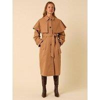 Nobodys Child Bramiola Cape Trench Coat - Brown