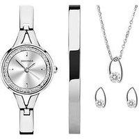 Sekonda Womens Silver Alloy Bracelet With Silver Dial Analogue Watch Gift Set