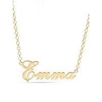 The Love Collection Yellow Gold Plated Silver Name Necklace