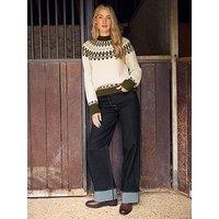 Long Tall Sally Turn Up Wide Leg Jean 34" - Blue